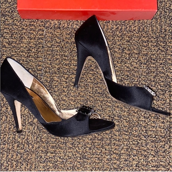 Vintage Claudia Ciuti Heels with square rhinestone - Picture 4 of 7